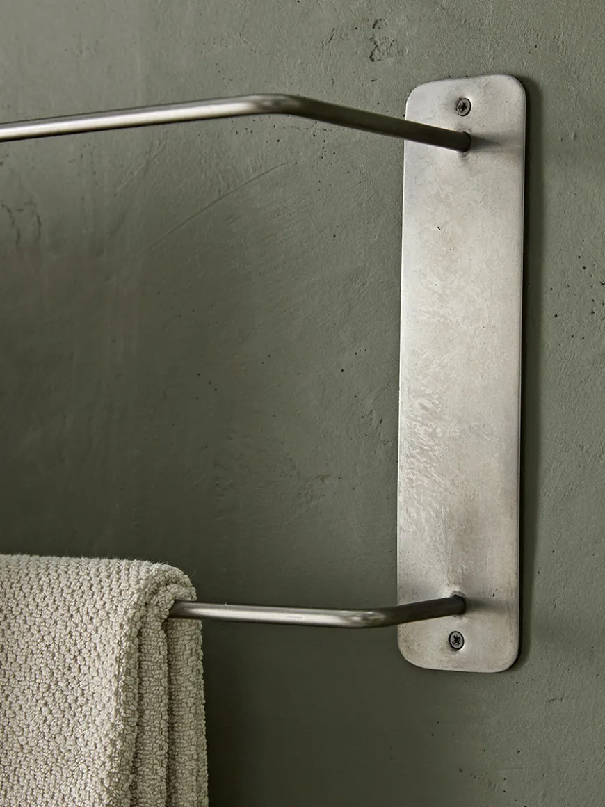 Distressed Zinc Towel Rail