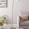 Domed Glass Floor Lamp - Brass