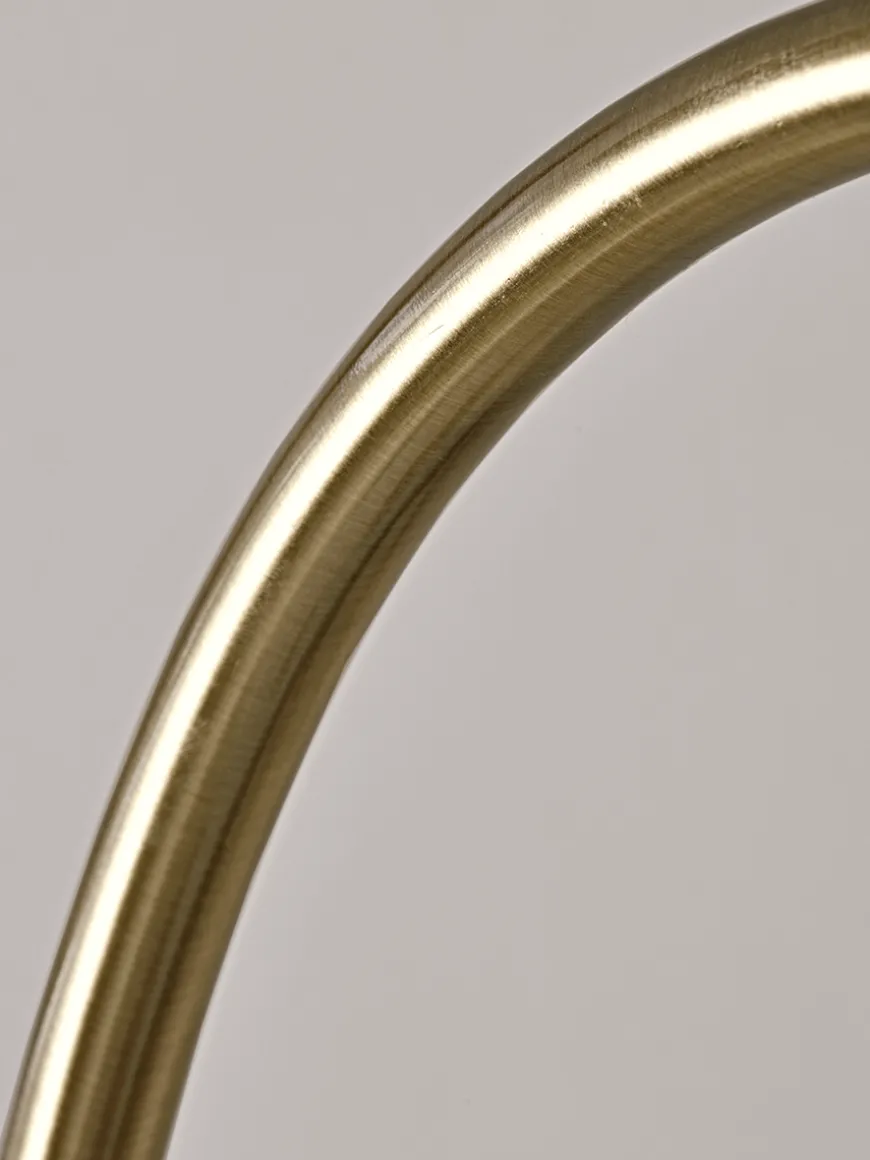 Domed Glass Floor Lamp - Brass
