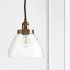 Domed Glass Pendant - Brass