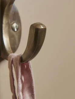 Double Coat Hook - Antique Brass