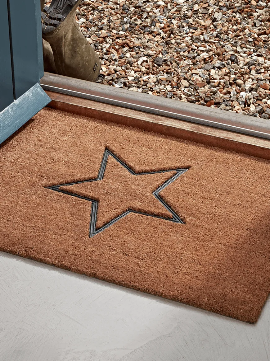 Embossed Rubber Star Doormat - Large