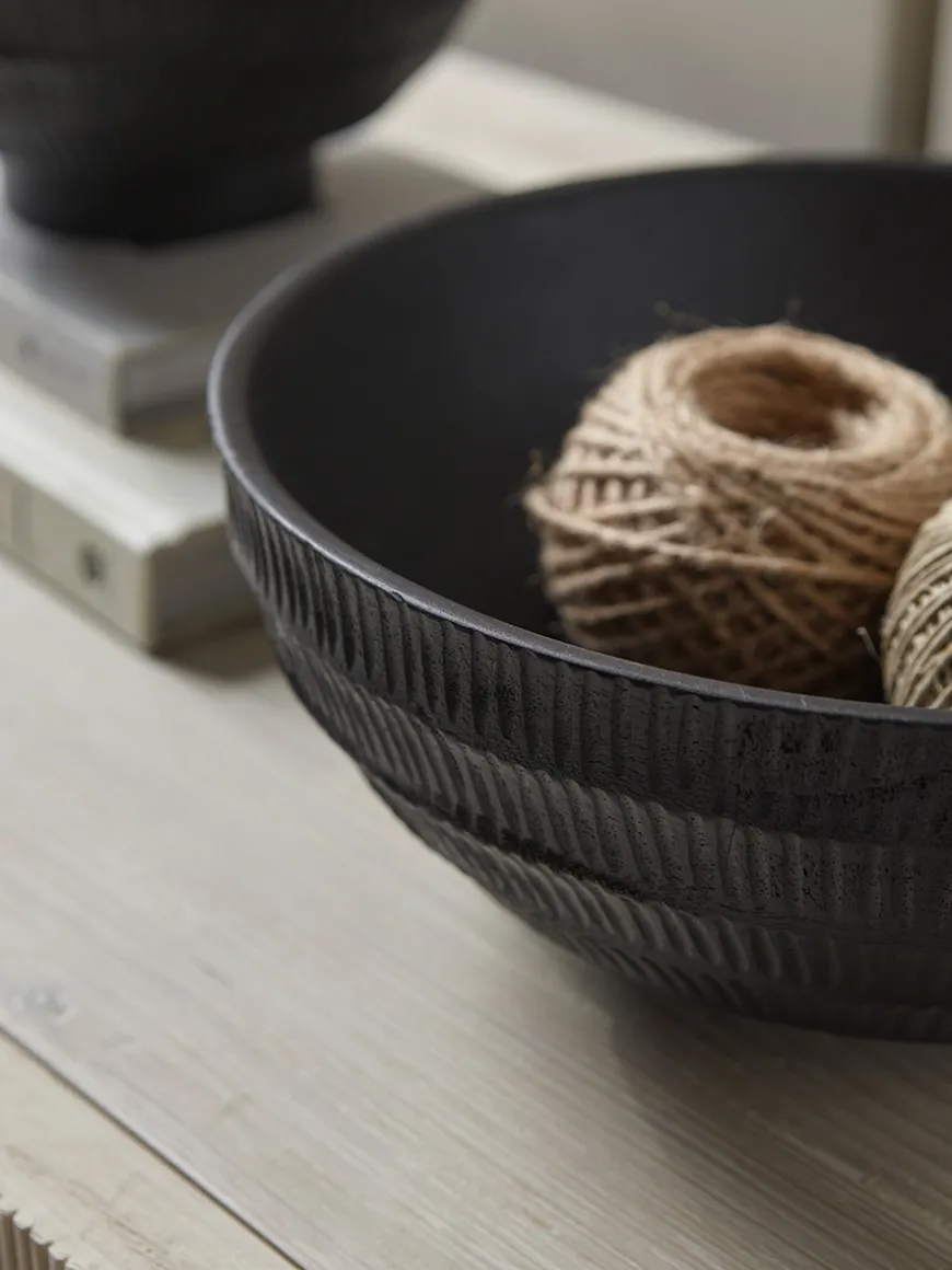 Etched Mango Wood Bowl - Large