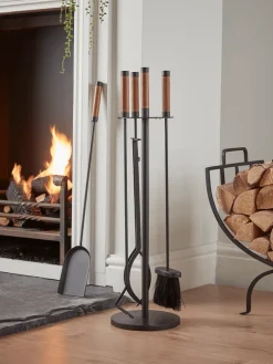 Faux Leather Fireside Set