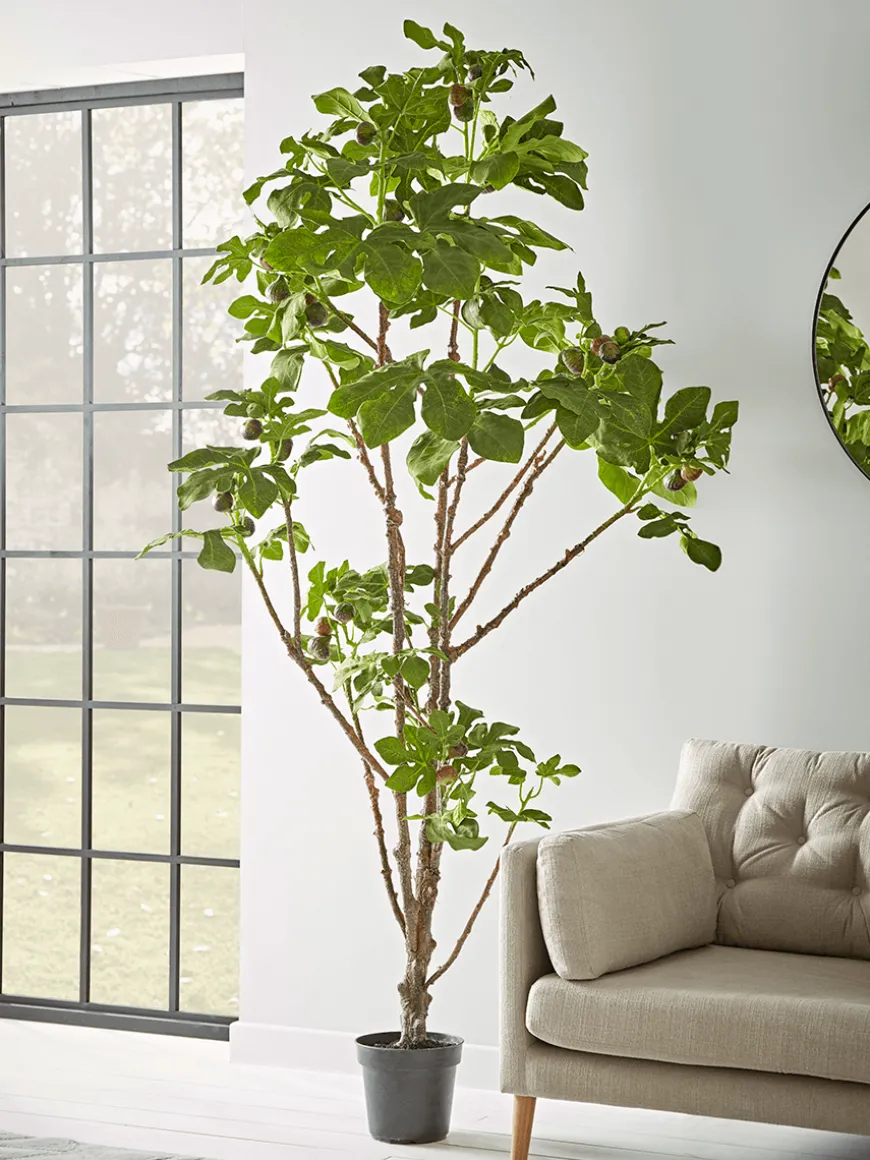 Faux Potted Fruiting Fig Tree