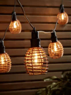 Faux Rattan Festoon Lights