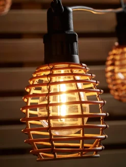 Faux Rattan Festoon Lights