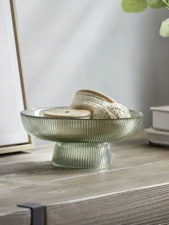 Fluted Glass Serving Bowl
