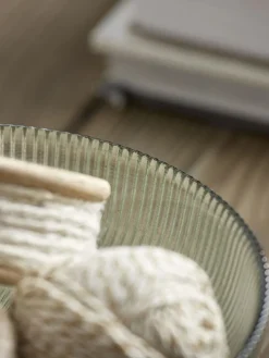 Fluted Glass Serving Bowl