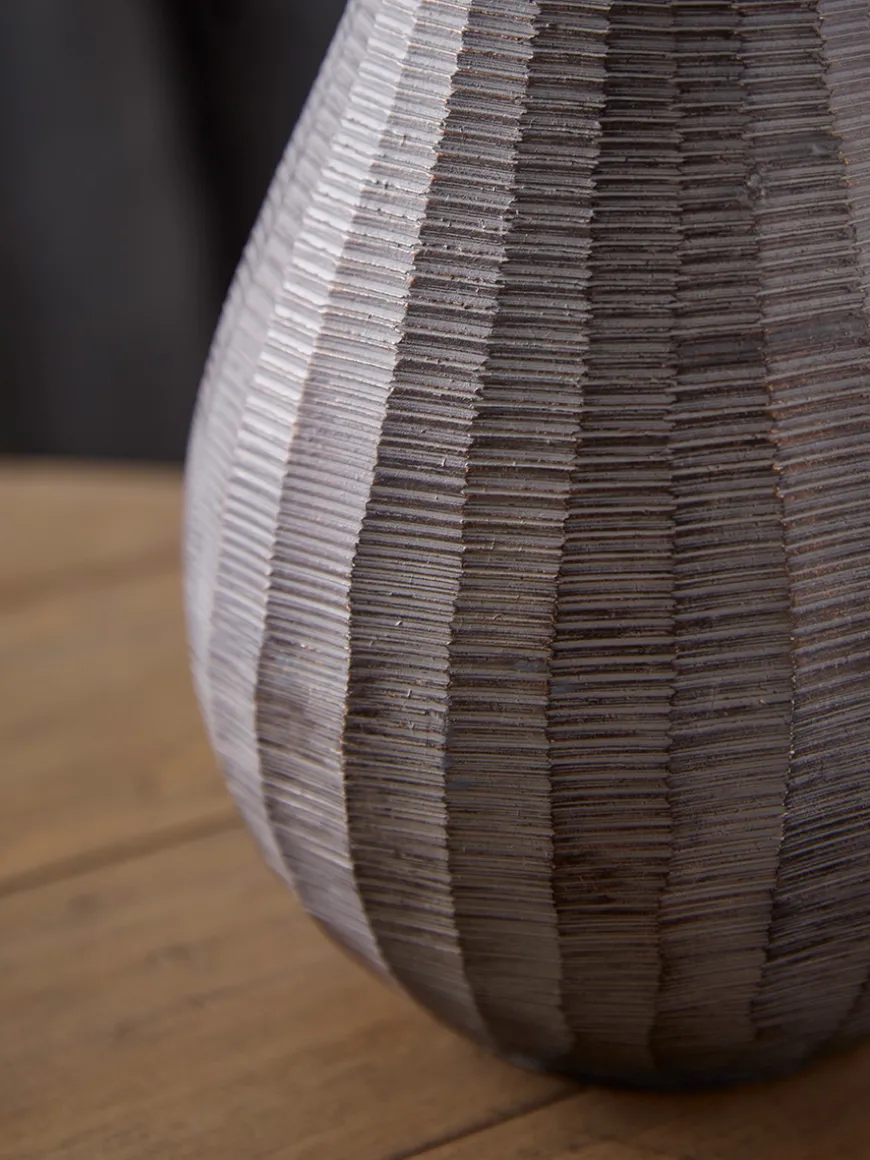 Fluted Metal Vase