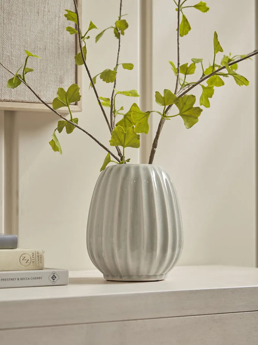 Fluted Vase - Soft Grey