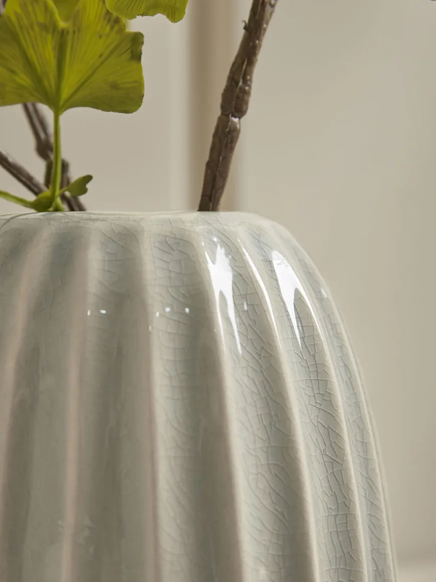 Fluted Vase - Soft Grey