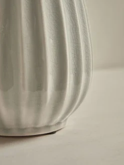 Fluted Vase - Soft Grey