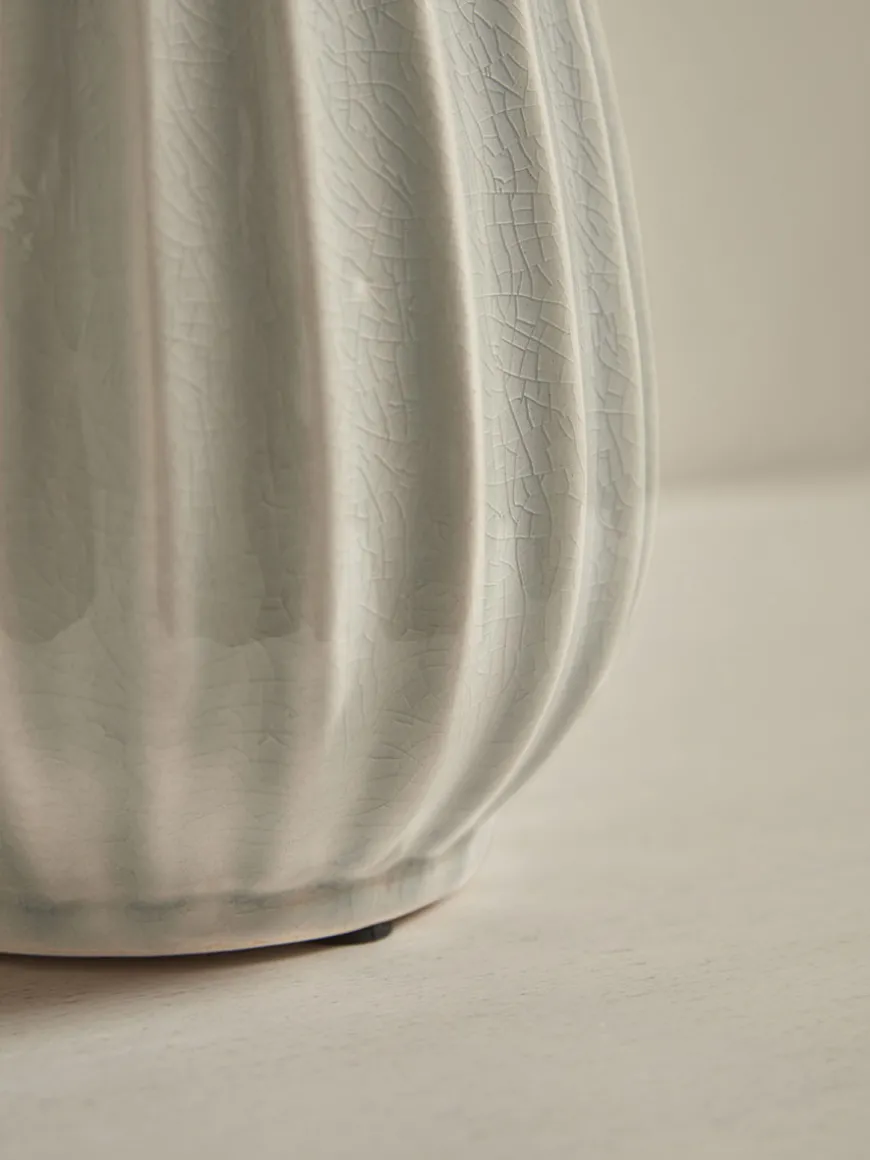 Fluted Vase - Soft Grey