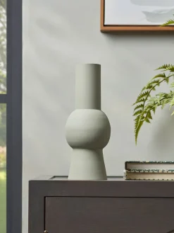 Footed Steel Cylinder Vase - Large