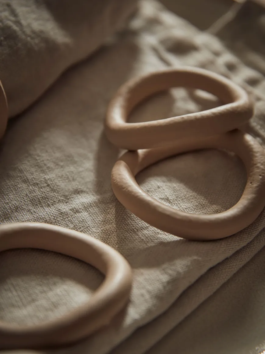 Four Abstract Napkin Rings