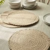 Four Braided Jute Placemats - Natural