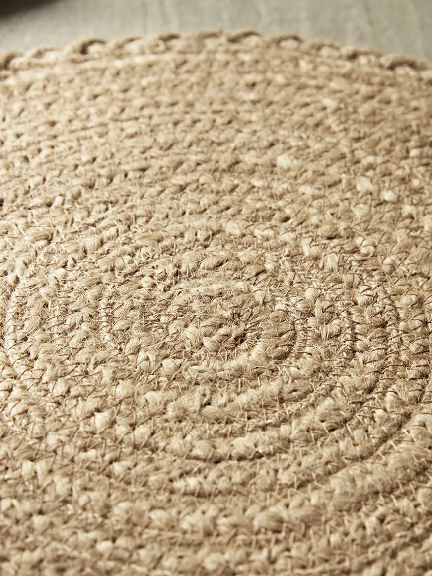 Four Braided Jute Placemats - Natural
