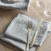 Four Cotton Napkins - Blue Stripe