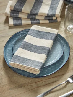 Four Cotton Napkins - Nautical Stripe