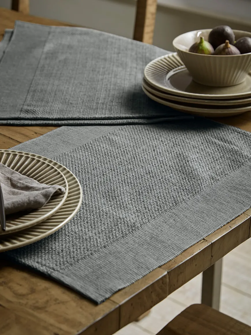 Four Cotton Placemats - Grey