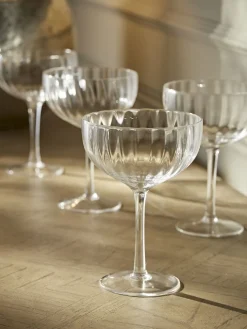 Four Fluted Champagne Coupes