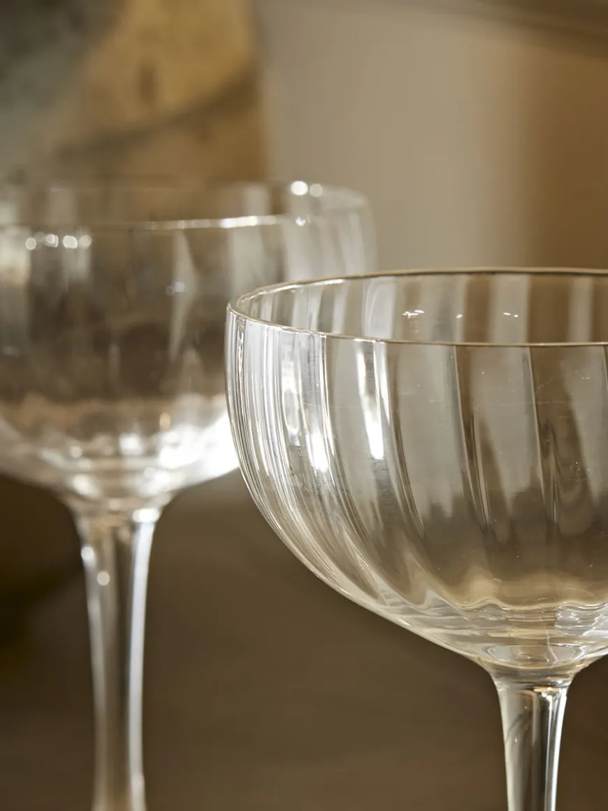 Four Fluted Champagne Coupes