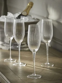 Four Fluted Champagne Flutes