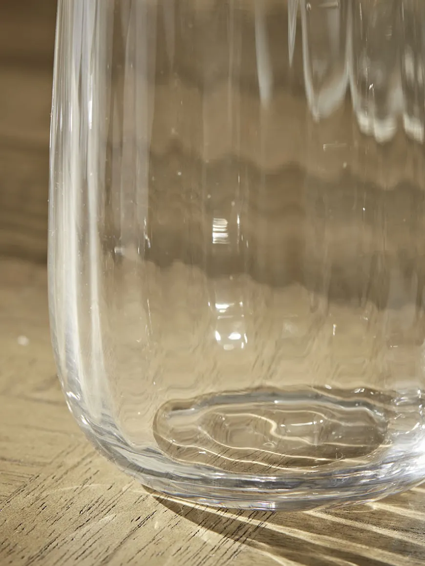 Four Fluted Highball Glasses