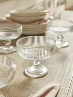 Four Fluted Sundae Glasses