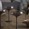 Four Frosted Black Martini Glasses