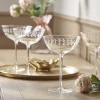 Four Leaf Engraved Champagne Coupes