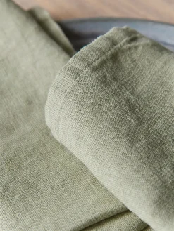 Four Linen & Cotton Napkins - Sage