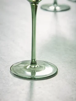 Four Olive Wine Glasses