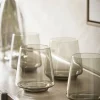 Four Smoke Glass Tumblers