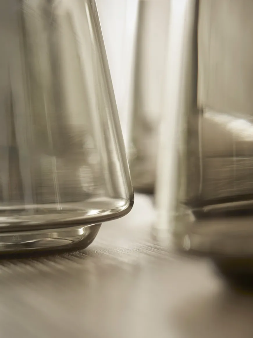 Four Smoke Glass Tumblers