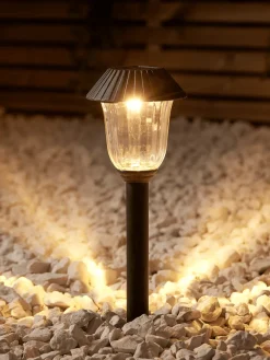 Four Solar Fluted Stake Lights