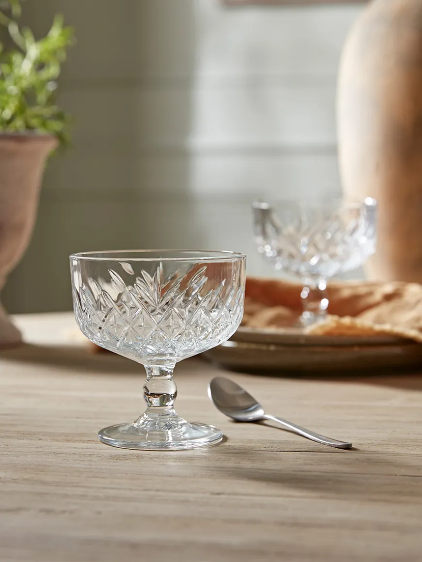 Four Vintage Style Ice Cream Bowls
