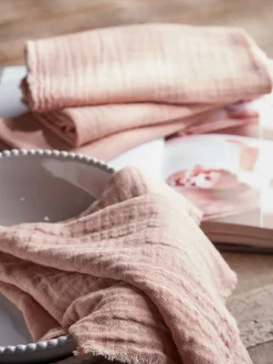 Four Waffle Napkins - Blush