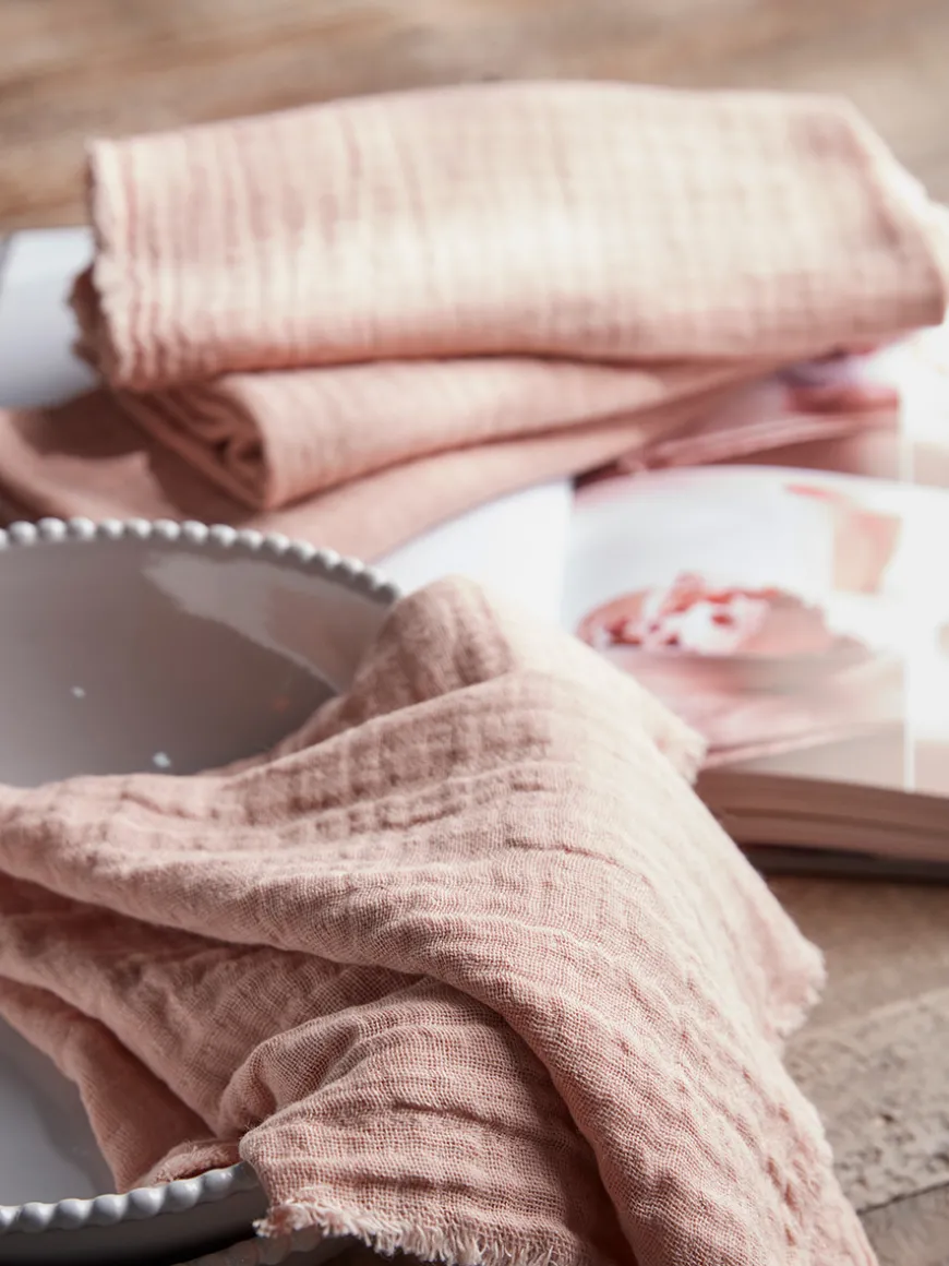 Four Waffle Napkins - Blush