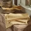 Four Waffle Napkins - Ochre