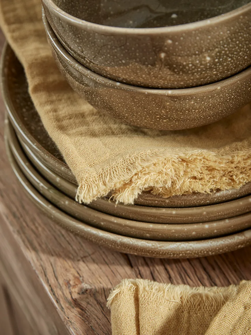 Four Waffle Napkins - Ochre