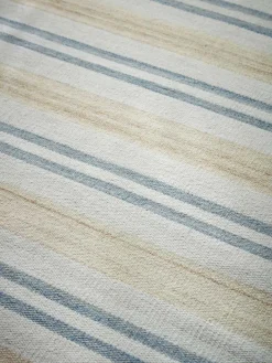 French Blue Striped Rug