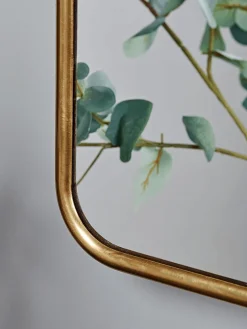 French Rectangle Wall Mirror - Brass