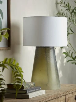 Frosted Green Glass Table Lamp