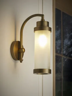 Frosted Pillar Wall Light
