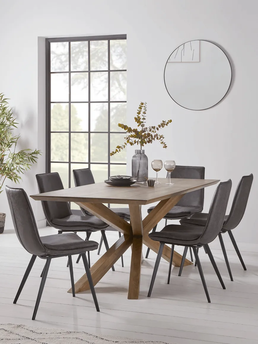 Geo Rustic Oak Dining Table