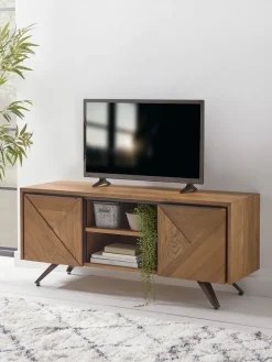 Geo Rustic Oak Media Unit