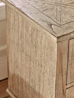 Geometric Parquet Bedside Table