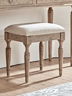 Geometric Parquet Dressing Table Stool